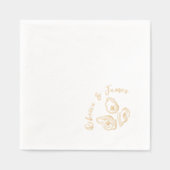 Nautische oesters hand getrokken funky bruiloft folie servetten (Voorkant)