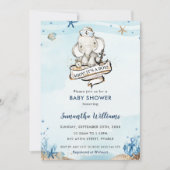 Nautische olifant Ahoy Het is een Boy Baby shower Kaart (Voorkant)