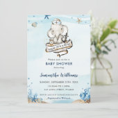 Nautische olifant Ahoy Het is een Boy Baby shower Kaart (Staand voorkant)