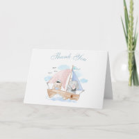 Nautische Olifant Beer Boot Baby Shower Bedankt