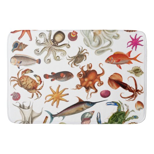 Nautische onderwater zeedieren illustratiepatroon badmat (Voorkant)