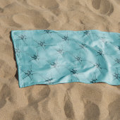 Nautische onderzee modern zeesterren patroon blauw strandlaken