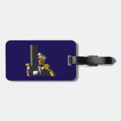 Nautische onderzeebootkapitein met periscoop bagagelabel (Achterkant horizontaal)