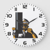 Nautische onderzeebootkapitein met periscoop grote klok (Voorkant)