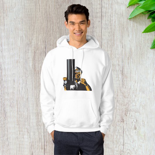 Nautische onderzeebootkapitein met periscoop hoodie