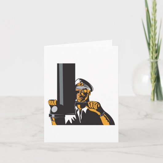 Nautische onderzeebootkapitein met periscoop kaart (Voorkant)