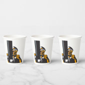 Nautische onderzeebootkapitein met periscoop papieren bekers