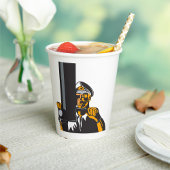 Nautische onderzeebootkapitein met periscoop papieren bekers