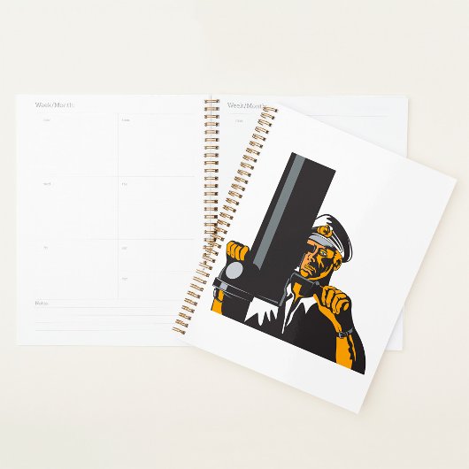 Nautische onderzeebootkapitein met periscoop planner