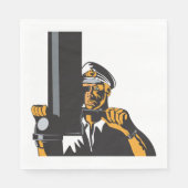 Nautische onderzeebootkapitein met periscoop servet (Voorkant)