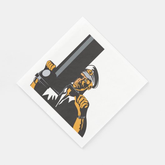 Nautische onderzeebootkapitein met periscoop servet (Hoek)