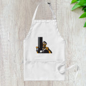 Nautische onderzeebootkapitein met periscoop standaard schort