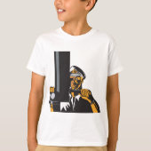 Nautische onderzeebootkapitein met periscoop t-shirt (Voorkant)