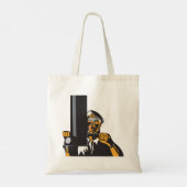 Nautische onderzeebootkapitein met periscoop tote bag (Achterkant)