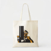 Nautische onderzeebootkapitein met periscoop tote bag (Voorkant)