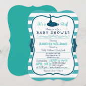 Nautische onderzeeër; Boy Baby shower Invitation Kaart (Voorkant / Achterkant)