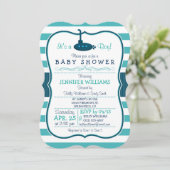 Nautische onderzeeër; Boy Baby shower Invitation Kaart (Staand voorkant)
