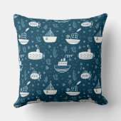 Nautische onderzeeër en bootprint kussen (Achterkant)