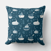 Nautische onderzeeër en bootprint kussen (Voorkant)