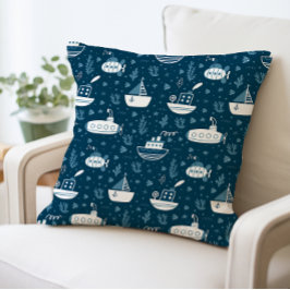 Nautische onderzeeër en bootprint kussen