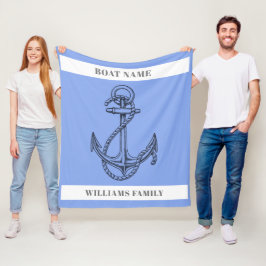 "nautische ontsnapping" gepersonaliseerde bootnaam fleece deken
