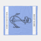 "nautische ontsnapping" gepersonaliseerde bootnaam fleece deken (Voorkant (Horizontaal))