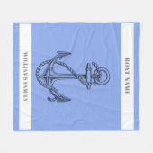 "nautische ontsnapping" gepersonaliseerde bootnaam fleece deken (Voorkant (Horizontaal))