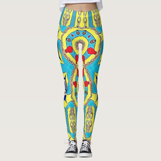 NAUTISCHE ONTWERPER COLLAGE LEGGINGS (Voorkant)