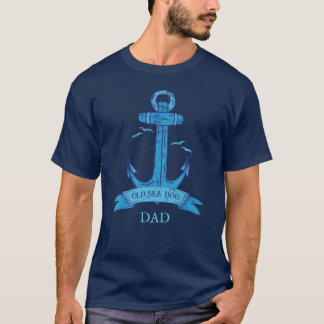 Nautische oud Zee hond verweerd anker T-shirt