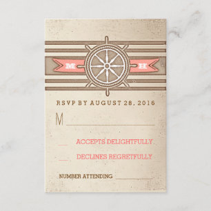 nautische oude bruiloft RSVP-kaarten RSVP Kaartje