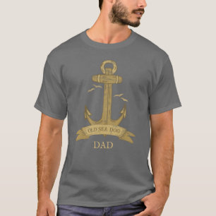 Nautische Oude Zee Hond  Anker Sailor T-shirt