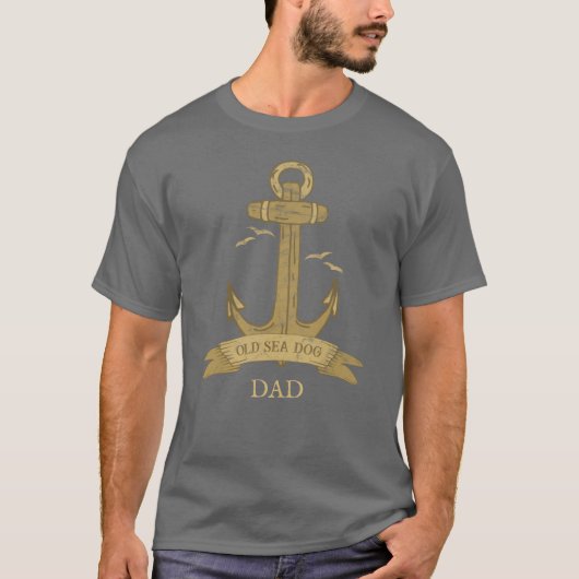 Nautische Oude Zee Hond  Anker Sailor T-shirt (Voorkant)
