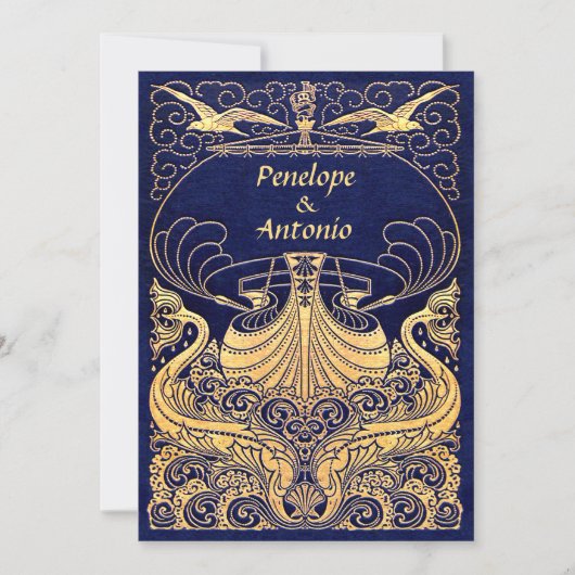  nautische ouderwetse huwelijksuitnodigingen kaart (Voorkant)