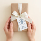 Nautische Oyster Shell Monogram Bedankt Cadeaulabel