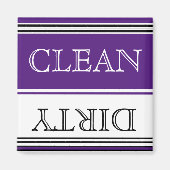 Nautische Paarse wasmachine Dirty Clean Magnet (Voorkant)