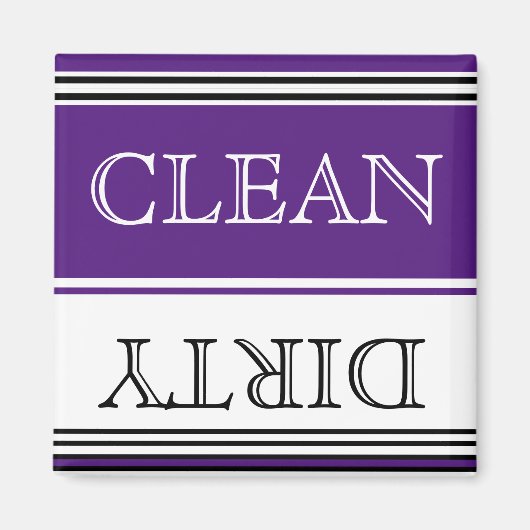 Nautische Paarse wasmachine Dirty Clean Magnet (Voorkant)