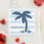 Nautische palmboomstrand welkome gasten servet (Insitu)