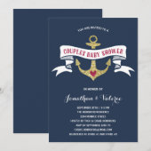 nautische paren-Baby shower Kaart (Voorkant / Achterkant)