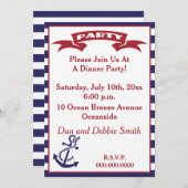 Nautische Partij - Rood, wit en blauw Kaart (Voorkant / Achterkant)