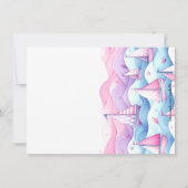 nautische pastel zeilboot meisjes verjaardag uitno kaart (Achterkant)