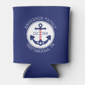 Nautische Patriottische Anker Familienaam Blikjeskoeler (Voorkant)