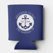 Nautische Patriottische Anker Familienaam Blikjeskoeler (Achterkant)