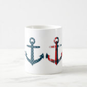 Nautische Patroon Ankers Gepersonaliseerde Mok (Center)