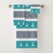 Nautische Patroon Boot Elementen Bad Handdoek (Insitu)