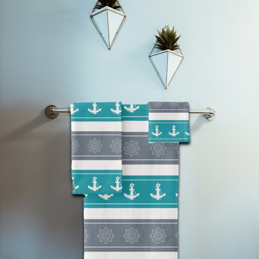 Nautische Patroon Boot Elementen Bad Handdoek
