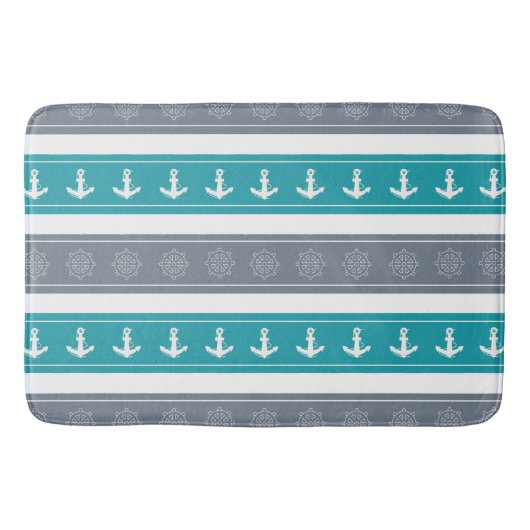 Nautische Patroon Boot Elementen Badmat (Voorkant)