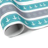 Nautische Patroon Boot Elementen Cadeaupapier (Rol Hoek)