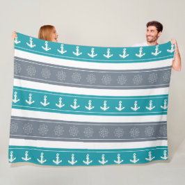 Nautische Patroon Boot Elementen Fleece Deken