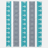 Nautische Patroon Boot Elementen Fleece Deken (Voorkant)
