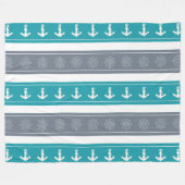 Nautische Patroon Boot Elementen Fleece Deken (Voorkant (Horizontaal))